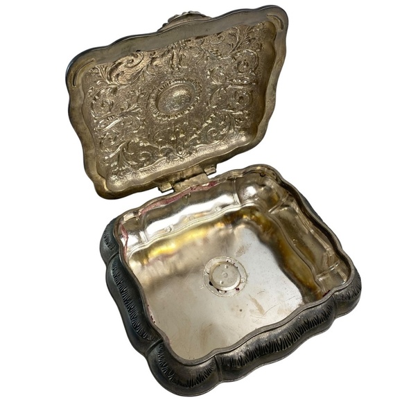 Silver Plated Jewelry Box Without Red Velvet Lining by Godinger - Picture 6 of 7